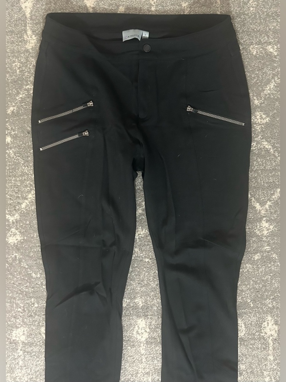Athleta Ponte Moto Pant Black Women’s Size 6 Zip Pockets Skinny Leg - Picture 3 of 10